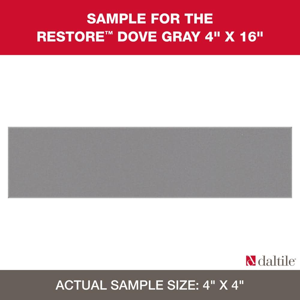 D&G グレー Daltile Restore Dove Gray 4 in. x 4 in. Glazed Ceramic Sample Tile
