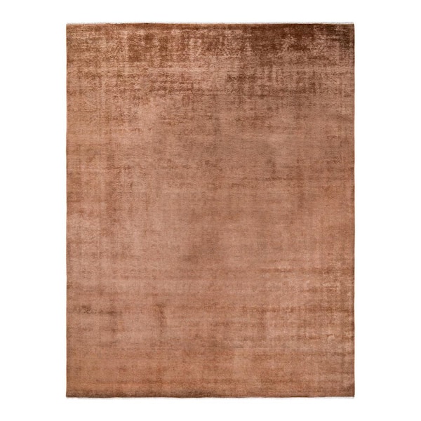 Chloe & Olivia Home Overdyed Gold 8 ft. x 10 ft. Solid Wool Indoor Area Rug