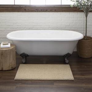 Homespun Noodle 20 in. x 34 in. Taupe Tan Polyester Machine Washable Bath Mat