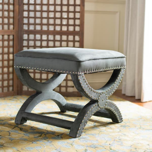 SAFAVIEH - Mystic Gray Accent Ottoman