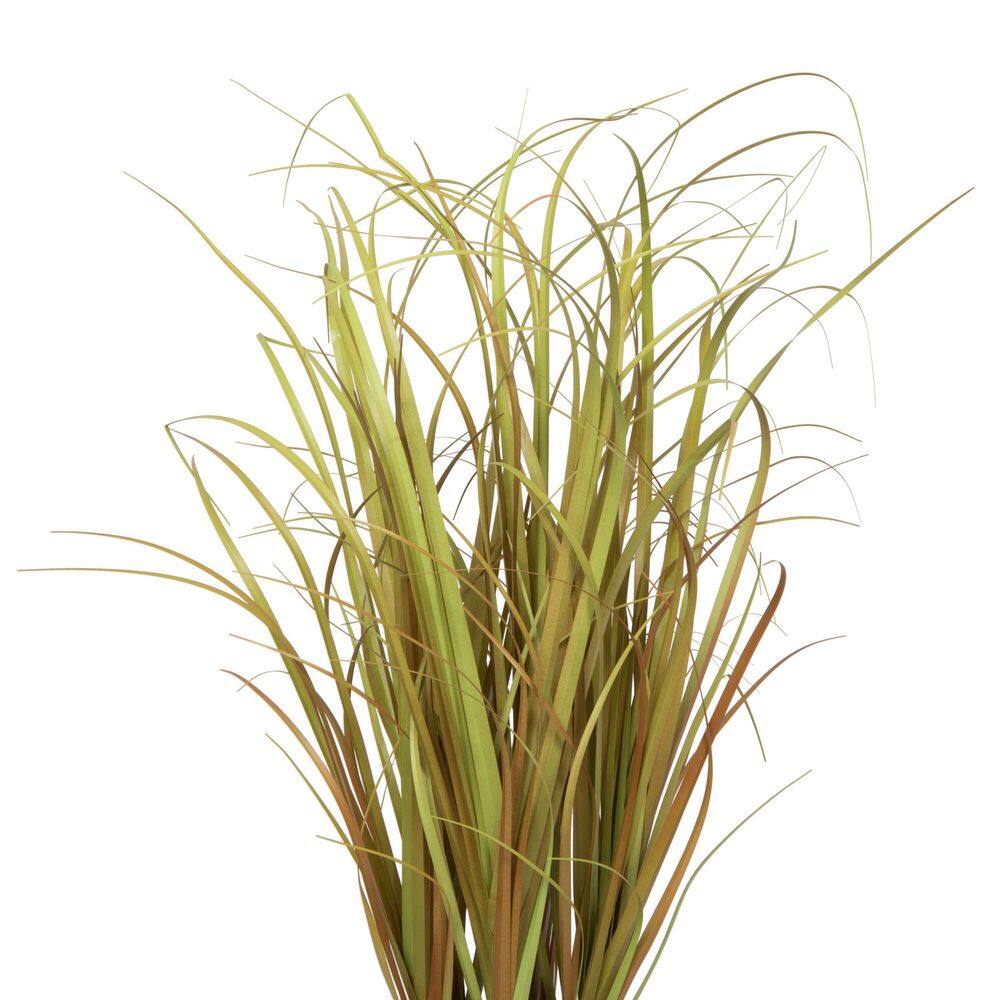 Autumnal Charm 24" Mixed Brown PVC Grass in Black Pot