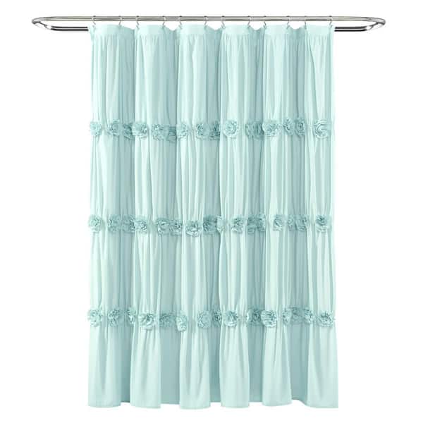 Lush Decor 72 in. x 72 in. Blue Single Darla Shower Curtain