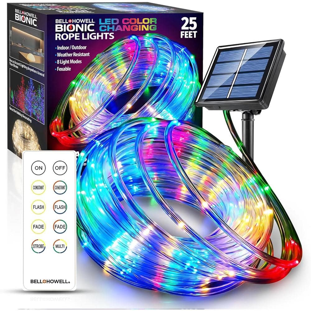 Bell + Howell 25 ft. Indoor/Outdoor Color Changing Solar Flexible
