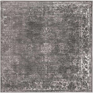 Sofia Casino Dark Gray 5 ft. x 5 ft. Area Rug