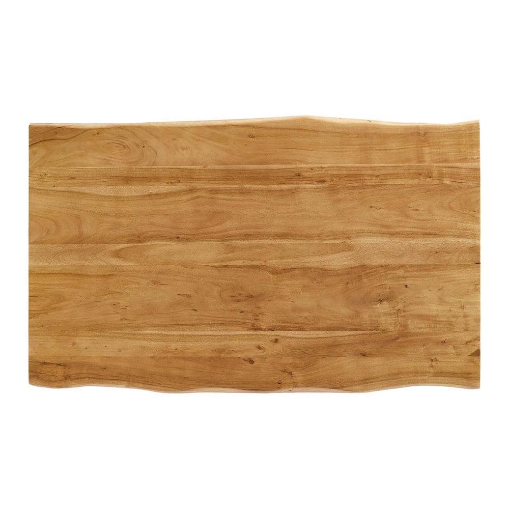 Ardor 60" Live Edge Acacia Wood Dining Table with Black Metal Legs