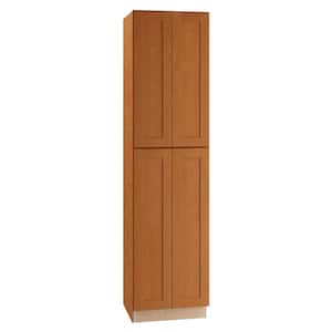 Newport 24 in. W x 24 in. D x 90 in. H Assembled Plywood Pantry Kitchen Cabinet in Cinnamon with 4ROT Soft Close