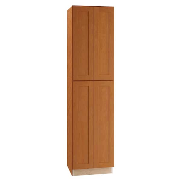 Newport 24 in. W x 24 in. D x 96 in. H Assembled Plywood Pantry Kitchen Cabinet in Cinnamon with 4ROT Soft Close