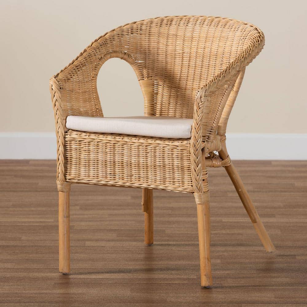 Abbey Natural Rattan Bohemian Dining Arm Chair