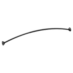 54 in. to 72 in. Stainless Steel Adjustable Double Curved Shower Rod in Matte Black