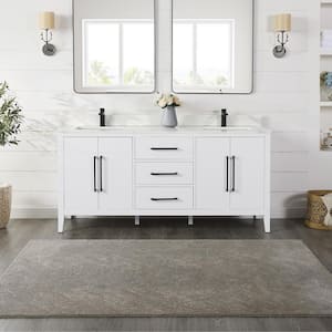 Laurel 71.2 in. W x 21.6 in. D x 33.1 in. H Bath Vanity Cabinet without Top in in White