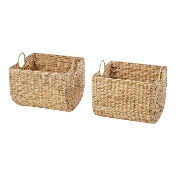 Woven Bulrush Storage Basket (Set of 2)