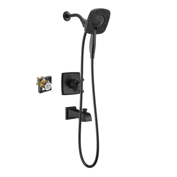Delta Ashlyn In2ition Single Handle 4-Spray Tub and Shower Faucet 1.75 GPM in Matte Black Valve Included