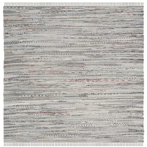 Rag Rug Gray 5 ft. x 5 ft. Gradient Striped Square Area Rug