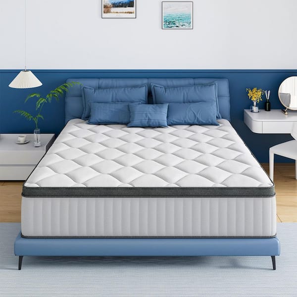 King Medium Gel Hybrid Bamboo Charcoal Memory Foam 12 in. Innerspring Tight Top Motion Isolation Mattress