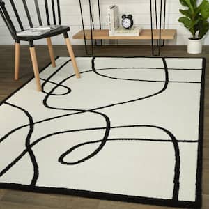 Cajal White 7 ft. 10 in. x 10 ft. Abstract Area Rug
