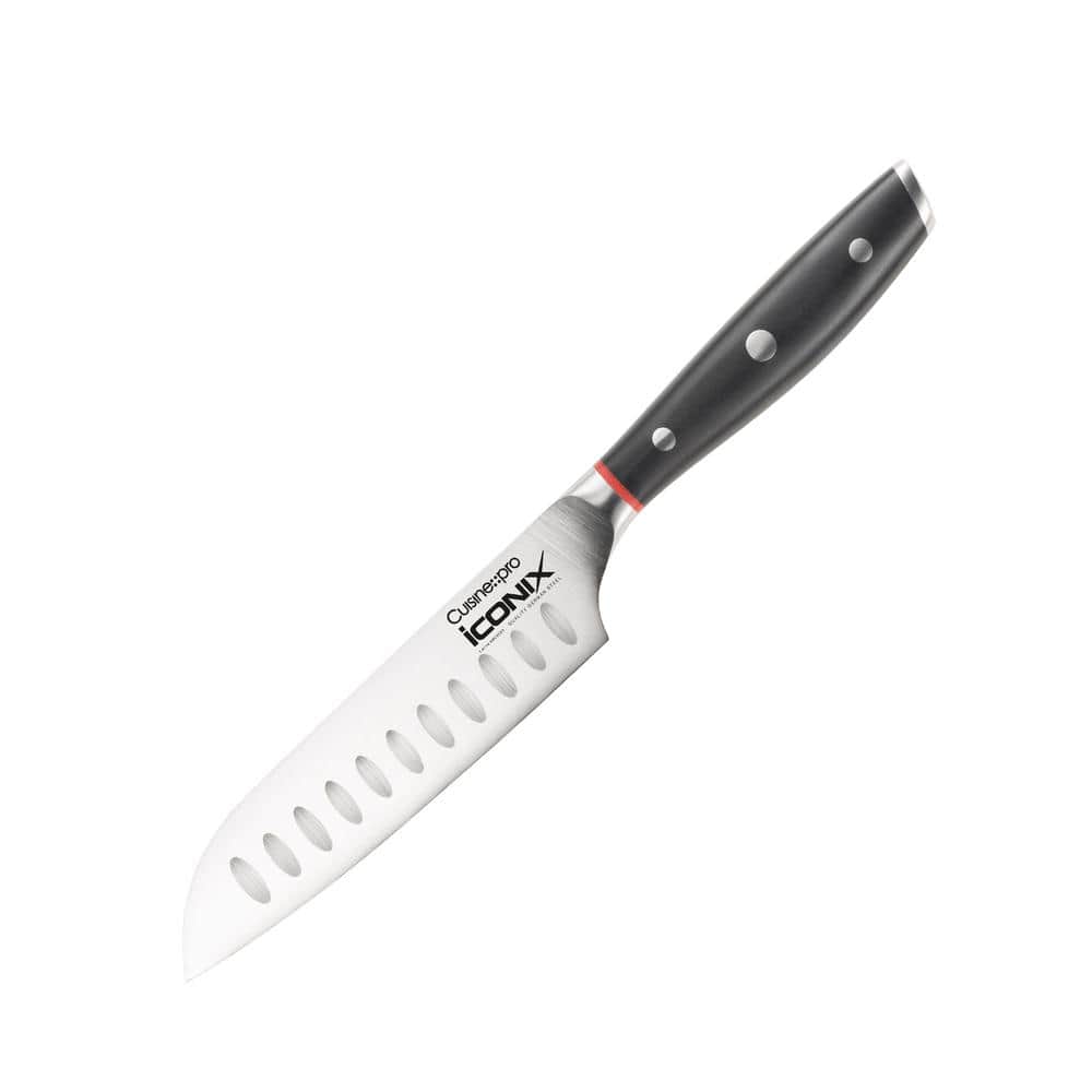 Premiere Titanium Cutlery 2-Piece Santoku Knife Set with Walnut Handles