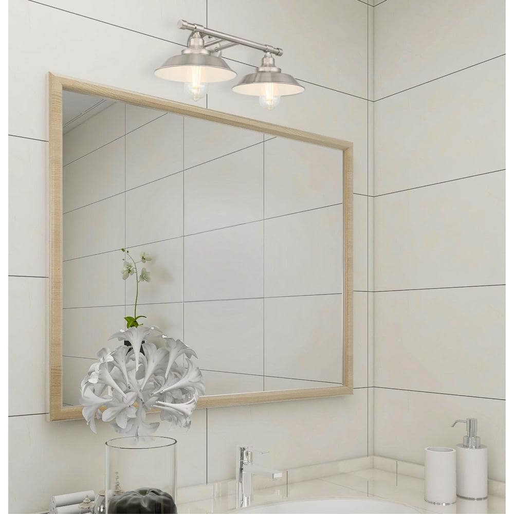 Iron Hill Modern Bell-Shaped Brushed Nickel 2-Light Wall Sconce