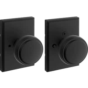 Sora Matte Black Bed/Bath Rectangle Rose Door Knob