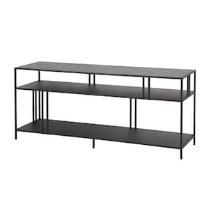 Cortland 55 in. Blackened Bronze TV Stand with Metal Shelves