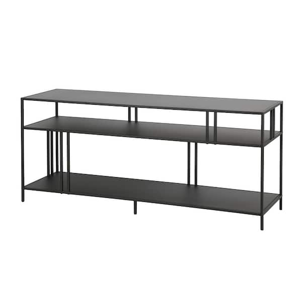 Meyer&Cross Cortland 55 in. Blackened Bronze TV Stand with Metal Shelves