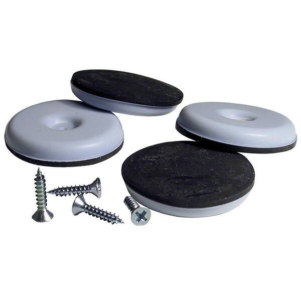 Richelieu Hardware 1-1/2 in. Gray and Black Base Screw-on Glides (4-Pack)