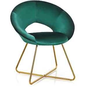 Dark Green Velvet Cross-Shaped Side Chair