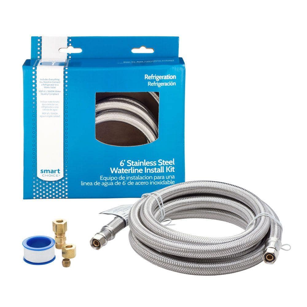 6 ft. Stainless Steel Refrigerator Waterline Kit