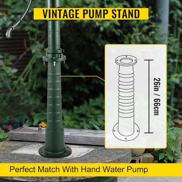 Hand Water Pump Cast Iron, Vintage Pitcher Pump & Pump Stand 26'' Height,  Max 20ft Pump Depth, Easy Installation, Heavy-duty Well Pump, Antique