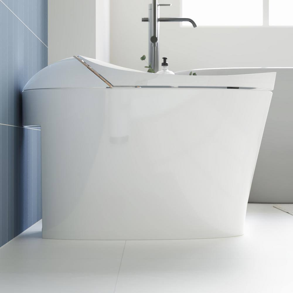 White Tankless Smart Elongated Toilet with Heated Seat