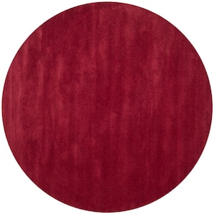 Himalaya Red 8 ft. x 8 ft. Round Solid Area Rug