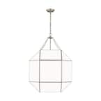 Morrison modern 4-light LED indoor dimmable ceiling pendant hanging  chandelier light in satin brass : 5279404EN-848