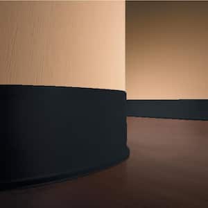 Vinyl Covebase color Black .080 in Thick x 4 in Wide x 4 ft Length Dryback