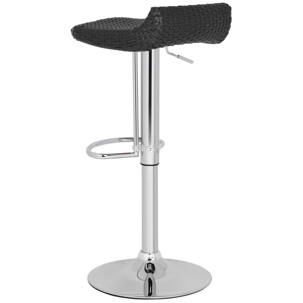 Juji Black Wicker Adjustable Swivel Bar Stool