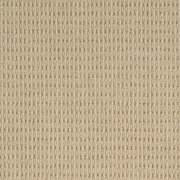 Natural Harmony Terrain - Eggshell - Beige 13.2 ft. 34 oz. Wool Loop Installed Carpet