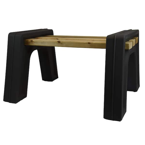 RTS Home Accents Custom Length Black Polyethylene Indoor/Outdoor Backless Bench Ends (Wood and Screws Sold Separately)