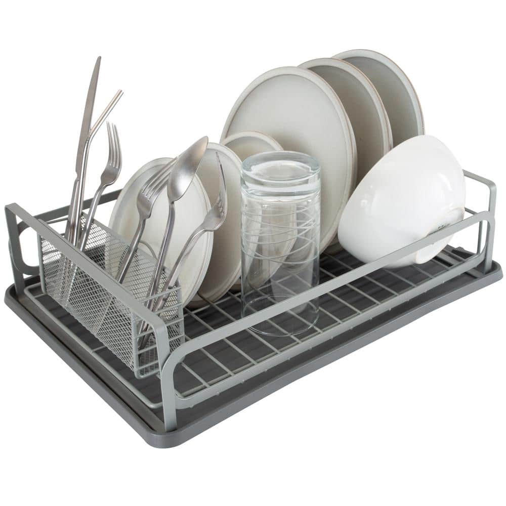 Kitchen Details 1.42-in W x 20-in L x 5.12-in H Metal Dish Rack in the Dish  Racks & Trays department at