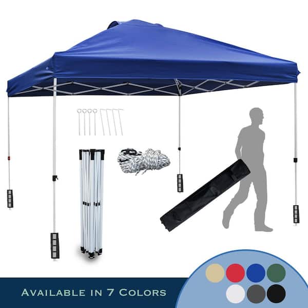 LAUREL CANYON 10 ft. L x 10 ft. L Royal Blue Instant Canopy Pop-Up Tent Adjustable Legs