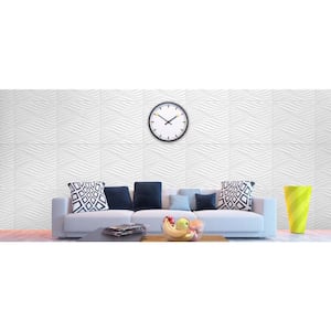 3D Falkirk Retro IV 23 in. x 23 in. Off White Faux Waves PVC Decorative Wall Paneling