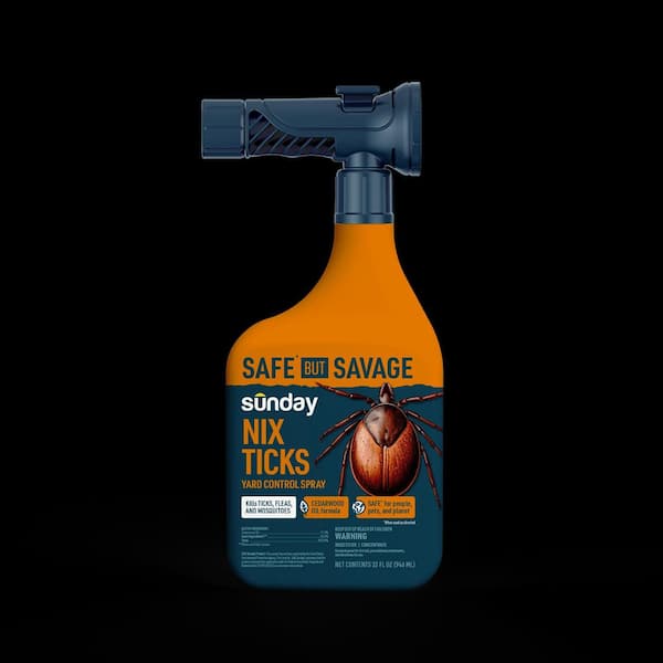 Nix Ticks, 32oz, Hose-On Tick Spray, Kills and Repels Ticks and Fleas,
