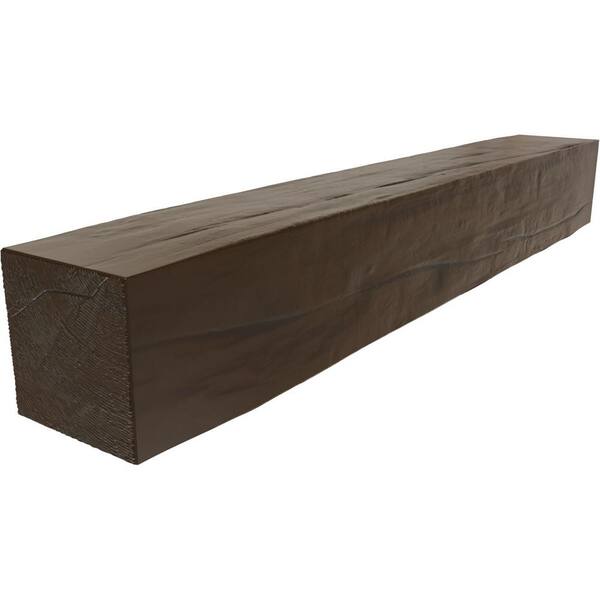 Ekena Millwork 8 In X 10 6 Ft Riverwood Beam Rustic Faux Wood Fireplace Mantel Brown Mahogany Manurw08x10x72bm The