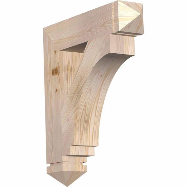 Ekena Millwork 5.5 in. x 32 in. x 28 in. Douglas Fir Imperial Arts and Crafts Smooth Bracket
