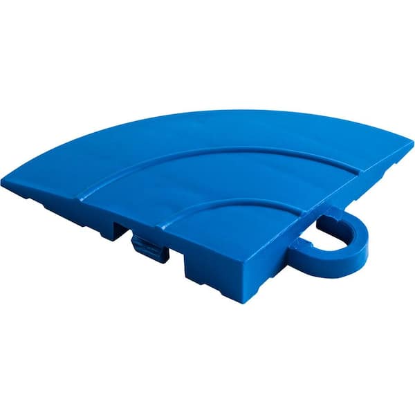 Swisstrax 4.5 in. x 2.75 in. Royal Blue Polypropylene Corner Edging for Diamondtrax Home Modular Flooring (4-Pack)