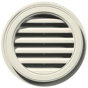 18 in. x 18 in. Round Beige/Bisque Plastic Weather Resistant Gable Louver Vent