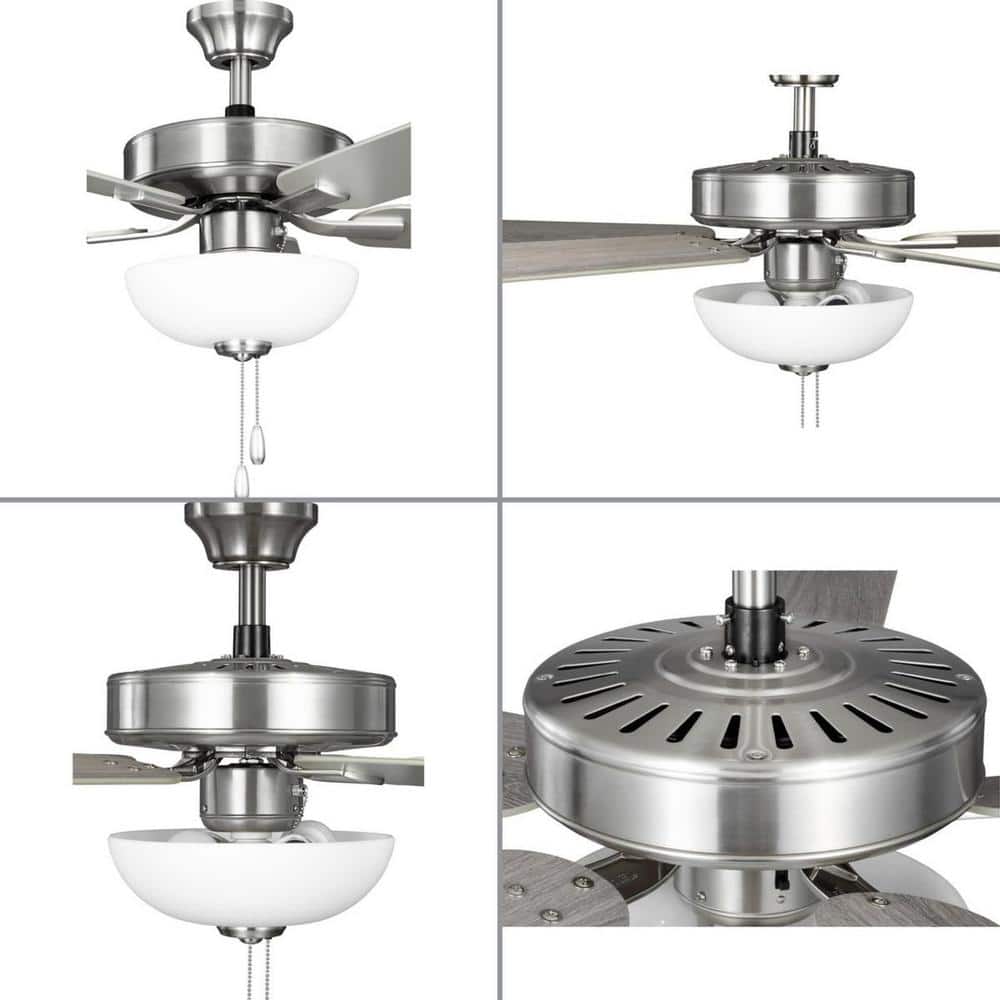 Brushed Nickel 52'' Ceiling Fan with LED Light Kit