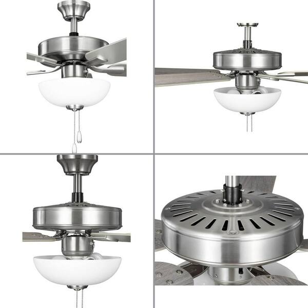 Progress P2521-09 AirPro 52 Inch Brushed Nickel With White/Natural Cherry Blades Ceiling Fan