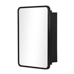 20 in. W x 28 in. H Rectangular Black Recessed/Surface Mount Medicine Cabinet with Mirror