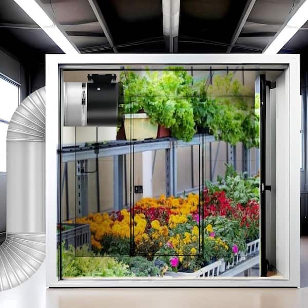 6.8 in. Black Metal Inline Duct Fan with Switch, Low Noise High Airflow Exhaust Fan for Basement Garage Attic Kitchen