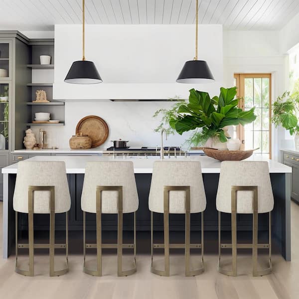 Robertson 26.25 in. Cream Wood Counter Stool