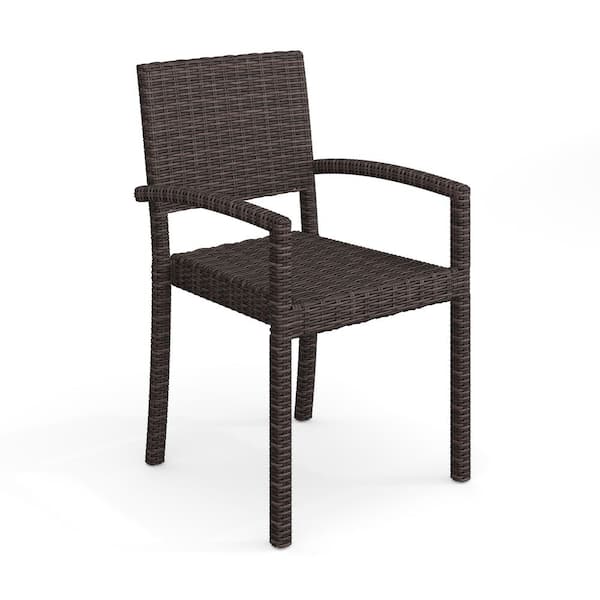 Bedford Stackable Rattan Outdoor Dining Chair in Brown