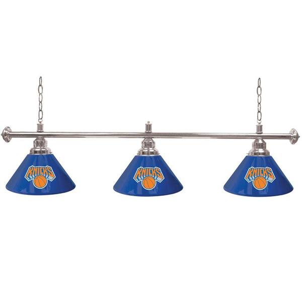 Trademark Global New York Knicks NBA 60 in. Three Shade Gold Hanging Billiard Lamp